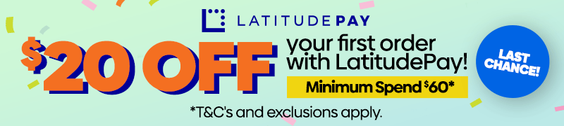 Save the first time you checkout with LatitudePay. Minimum spend $60*.